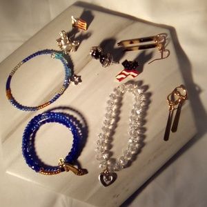 Lot of Jewelry - Bracelets, Earrings, Tack Pins